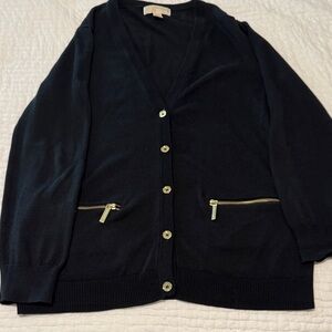 Michael Kors Black Sweater with Gold Details